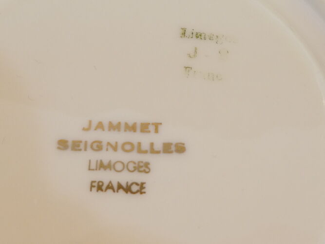 Dejeuner tasse et sous-tasse en porcelaine de LIMOGES JAMMET SEIGNOLLES