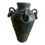 Art Deco terracotta vase with decorative handles
