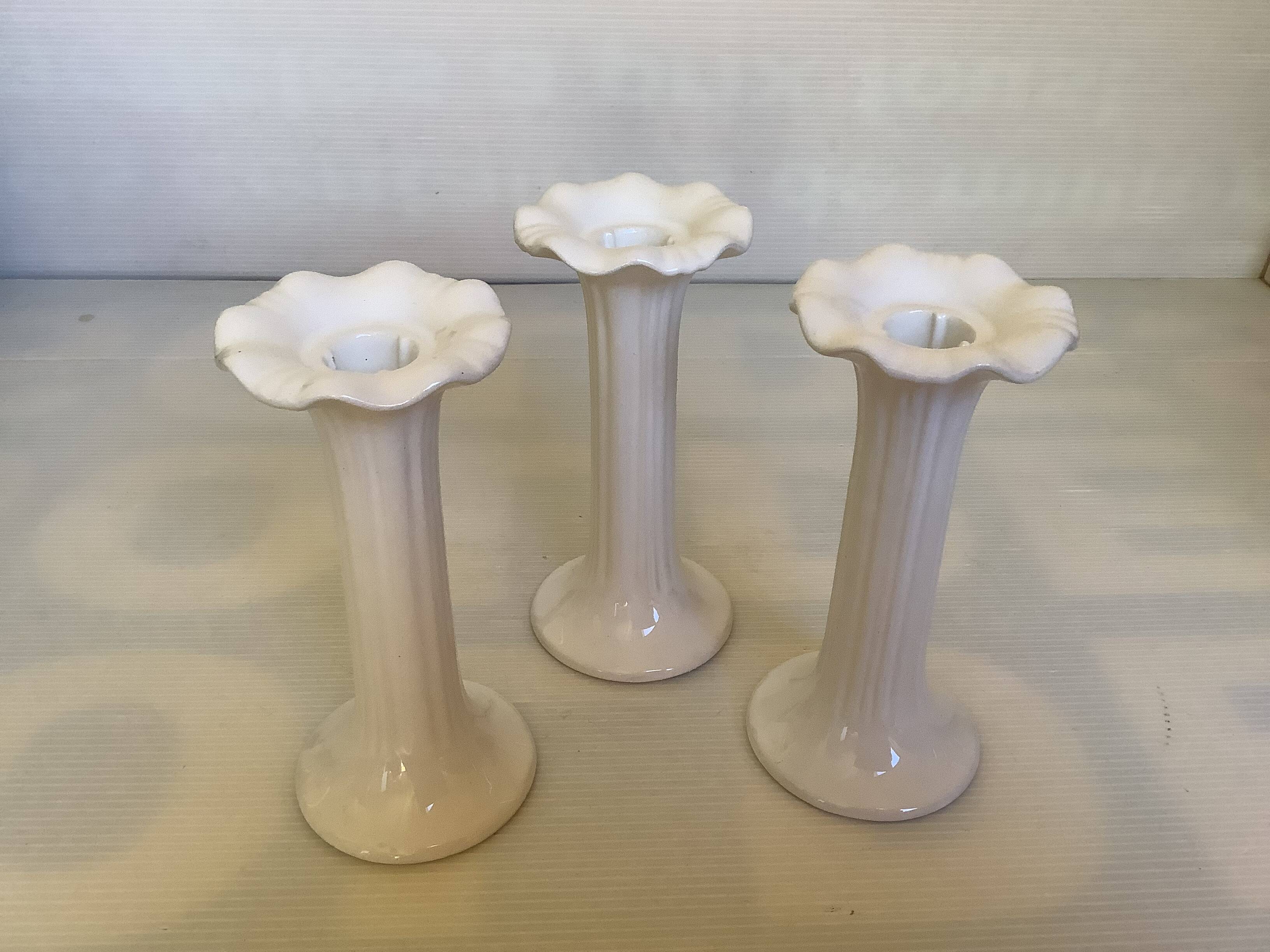Trio of flower candle holders Fereiras Portugal