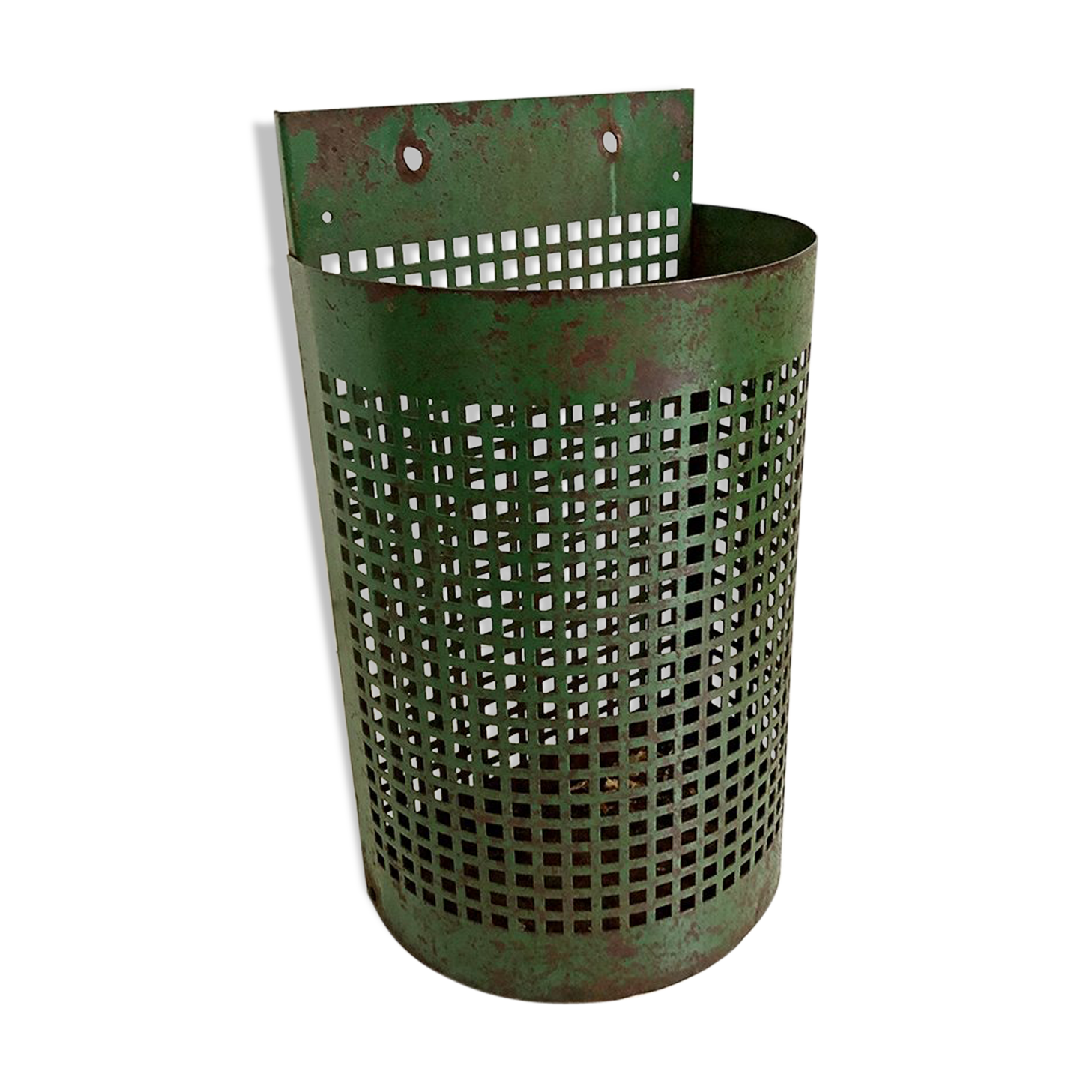 Metal basket of public garden