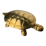 Regency turtle jewellery box in brass, Italy, 1970s