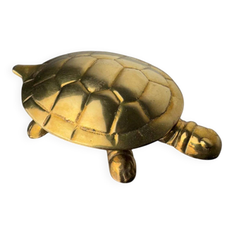 Regency turtle jewellery box in brass, Italy, 1970s