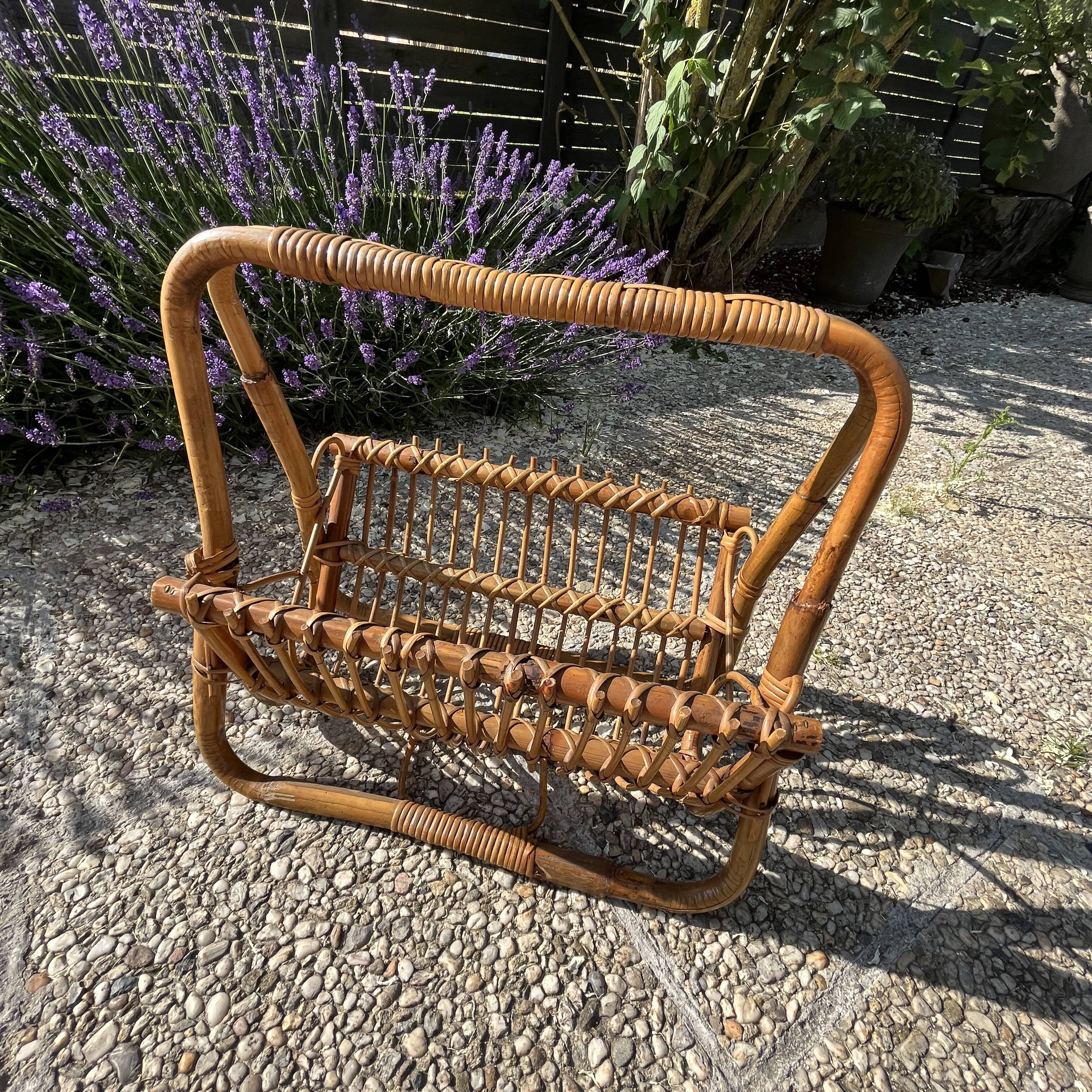 Bamboo magazine holder