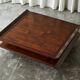 Two-level pagoda coffee table in Wabi-Sabi style, wood and bamboo from the 1970s.