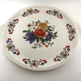 Round dish cake pie vintage flower Moulin des Loups model Derby