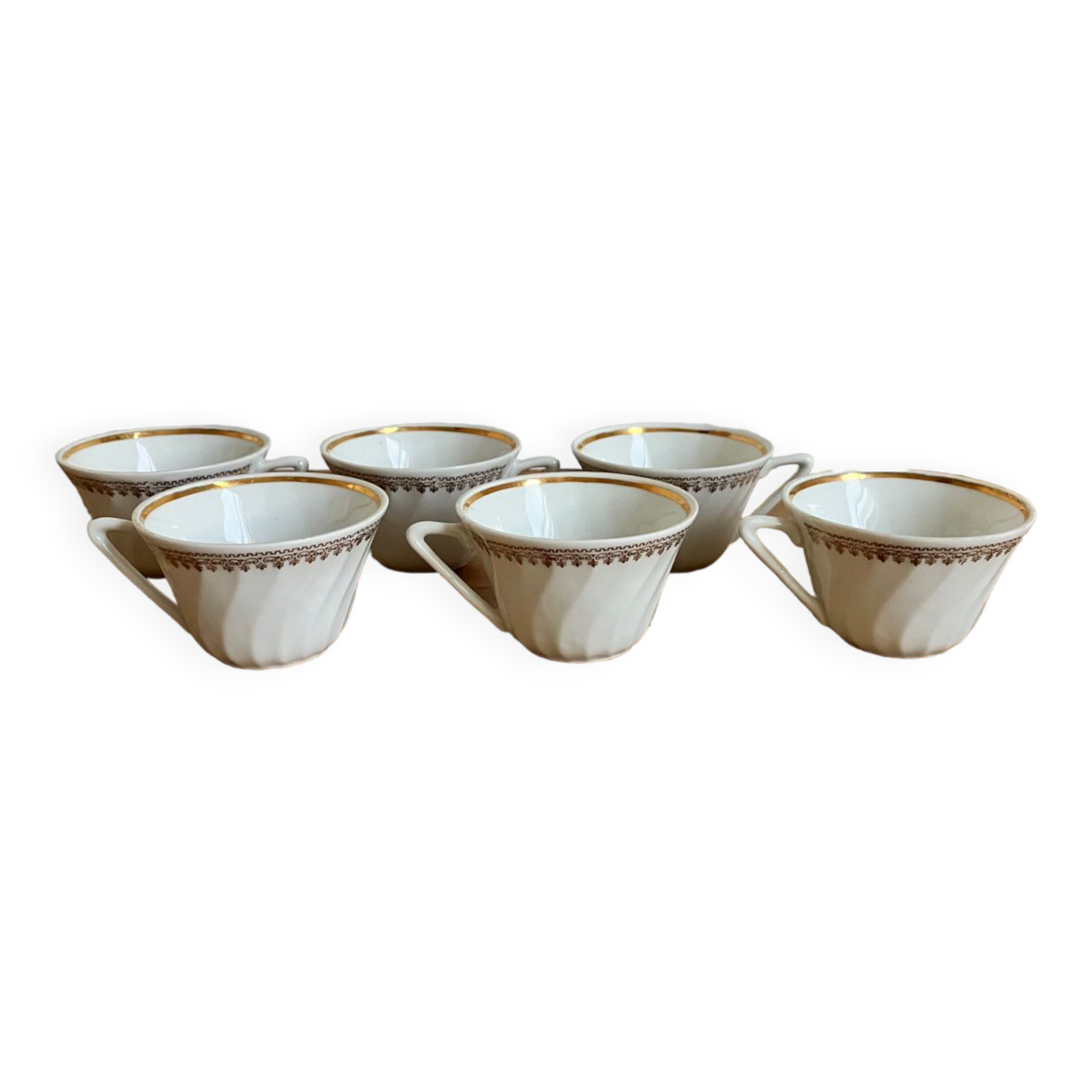 Set of 6 porcelain coffee cups