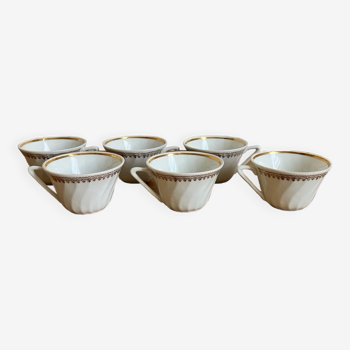 Set of 6 porcelain coffee cups