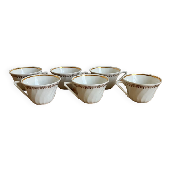 Lot de 6 tasses à café en porcelaine