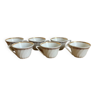 Set of 6 porcelain coffee cups