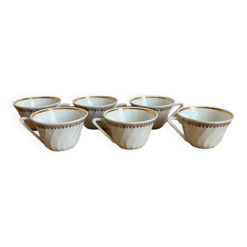 Set of 6 porcelain coffee cups