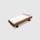Lit de repos moderniste en pin et tissu bouclette par Ate van Apeldoorn pour Houtwerk Hattem