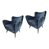 Ensemble de fauteuils des années 50 dans le style de Guglielmo Veronesi, Italie.