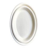 Sarreguemines oval dish in unbleached earthenware