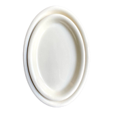 Sarreguemines oval dish in unbleached earthenware