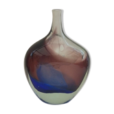 Vase bouteille en verre Jean-Claude Novaro Biot 1943-2014