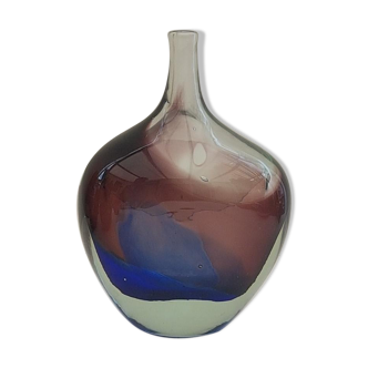 Vase bouteille en verre Jean-Claude Novaro Biot 1943-2014