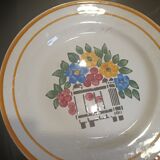 Set of Hbcm floral plates France