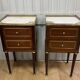 Pair of Louis XVI style bedside tables in mahogany