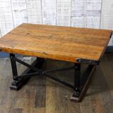 Eiffel style wood and metal coffee table