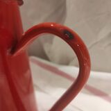 Vintage French coffee pot in red enamel metal