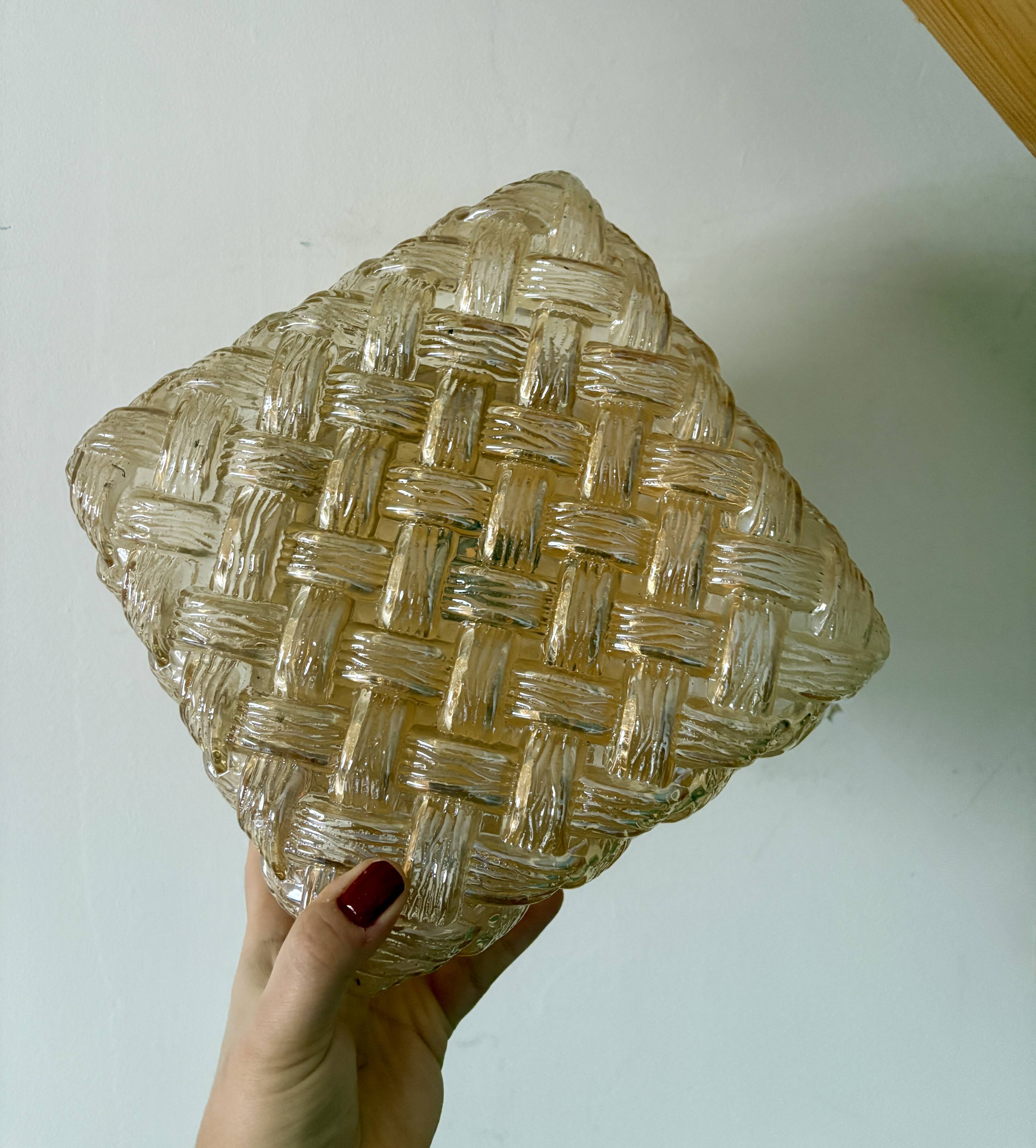 Vintage amber glass wall or ceiling light globe