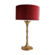 Brass bamboo table lamp by Ingo Maurer with velvet lampshade, 1960