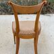 5 chaises Louis XVI bois massif et daim beige carrelé