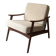 Scandinavian armchair in wood, Pierre Frey fabric, refurbished, Denmark 1950.