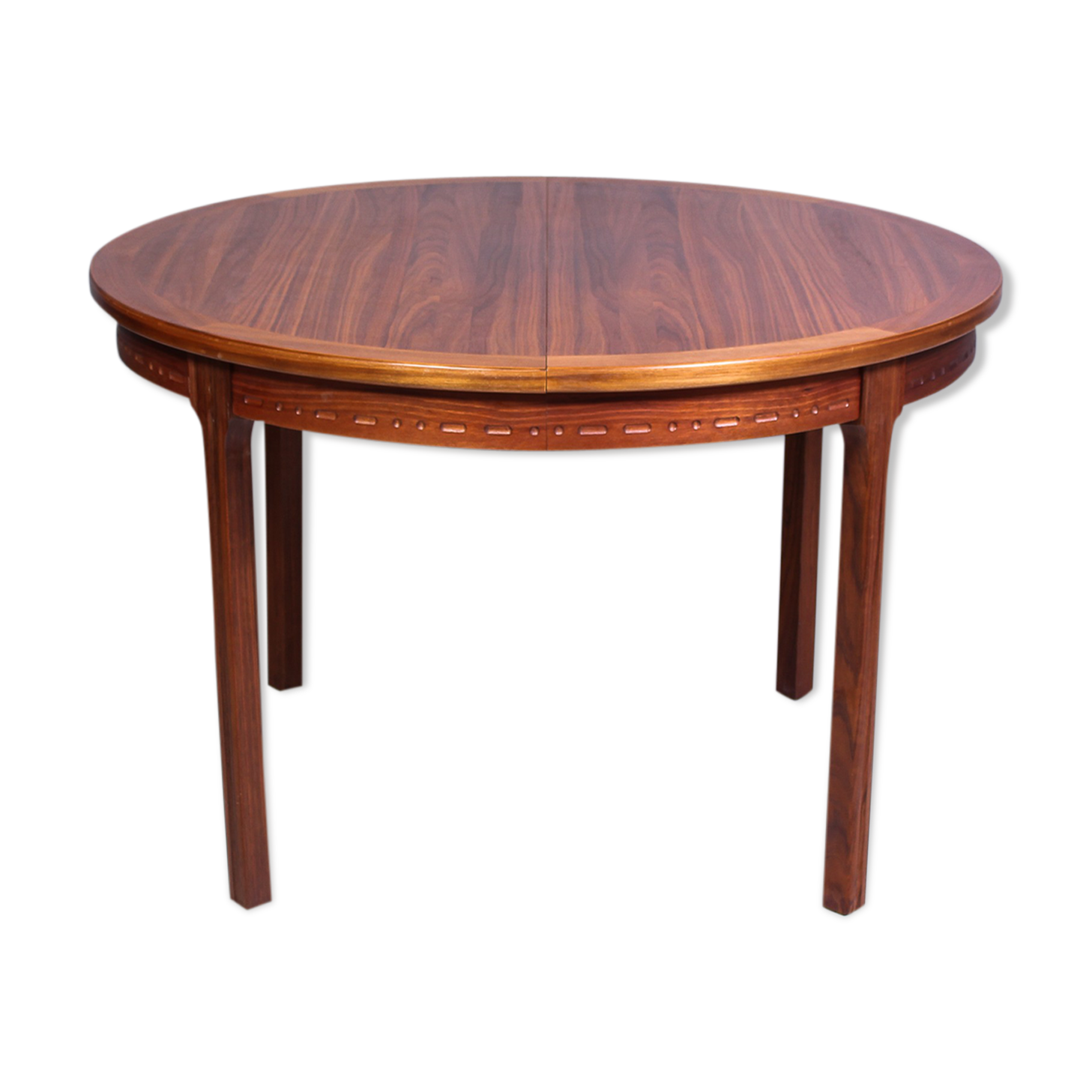 Round walnut dining table by Troeds, Sweden, 1960