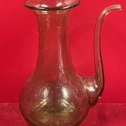 Design decanter, pourer in glassware of biot green vintage glass