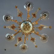 Lustre vénitien en verre de Murano mordoré, vers 1920