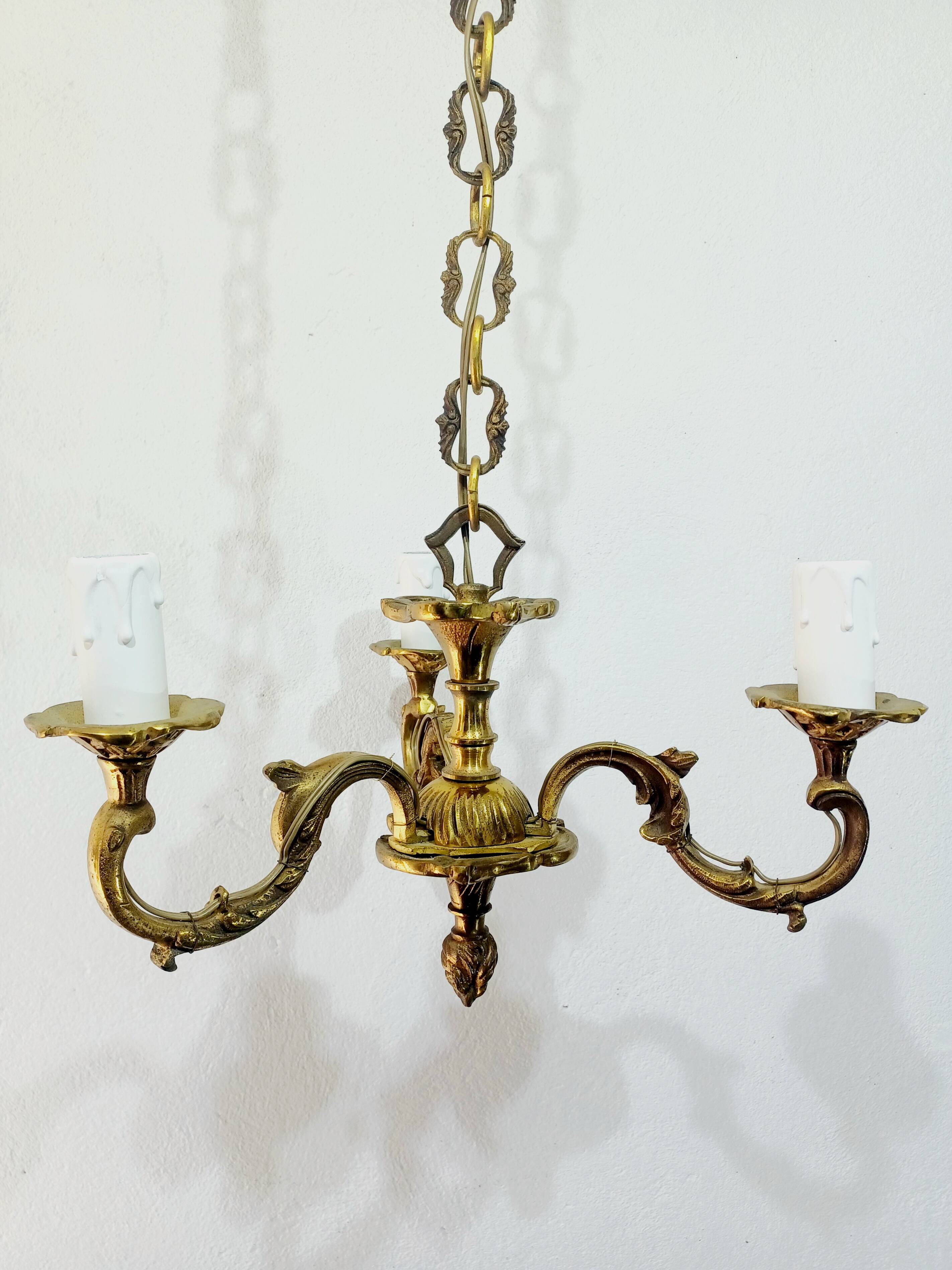 3-Light Bronze Chandelier