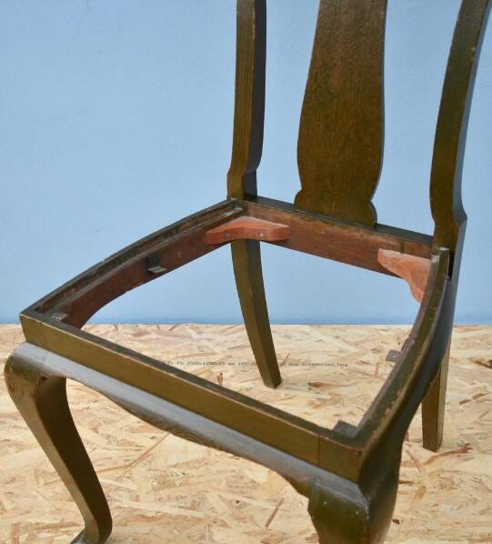Chaise Queen Anne en chêne massif - début du XXe siècle