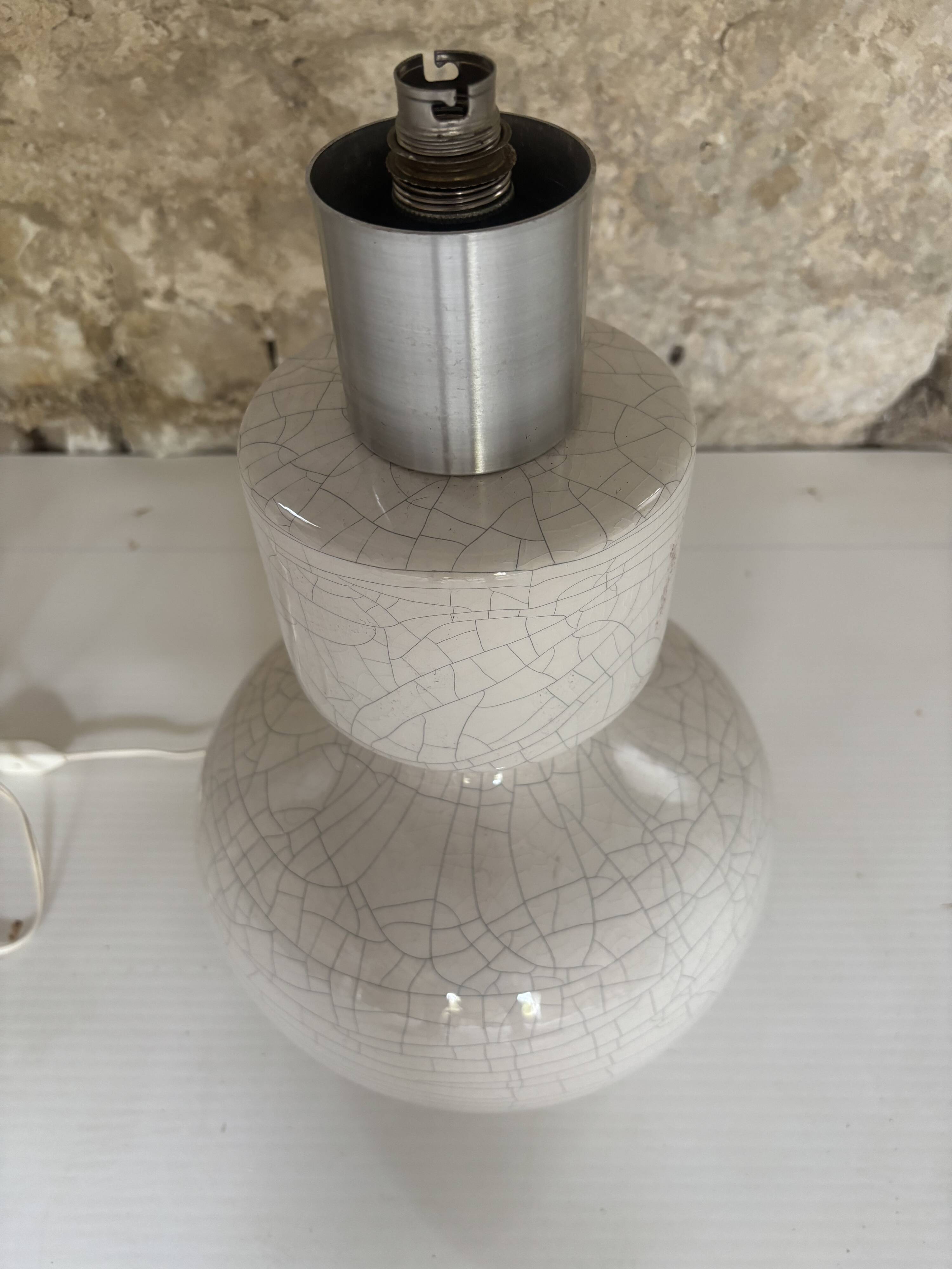 Crackle-effect ceramic lamp – 1970s