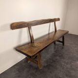 Pair of Aranjou solid elm benches