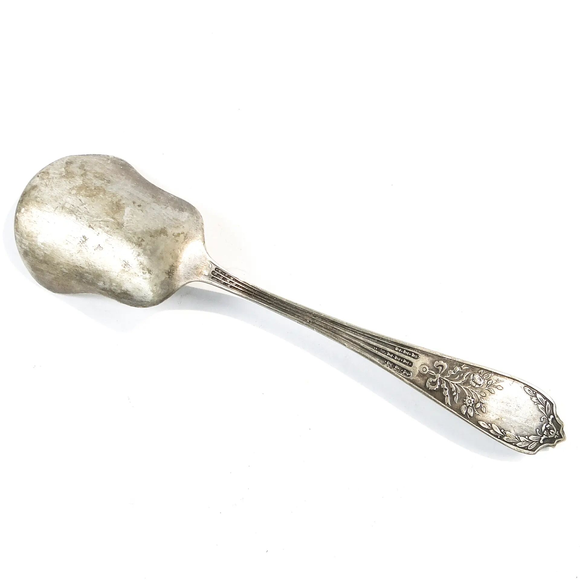 Art Deco sugar spoon, silver-plated brass, Platerstyl, Poland, 1930s