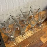 Set of eight important 19th century faceted cut crystal glasses