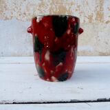 Pot ceramic enamelled spotted drips