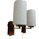 Pair of wood and glass wall sconces