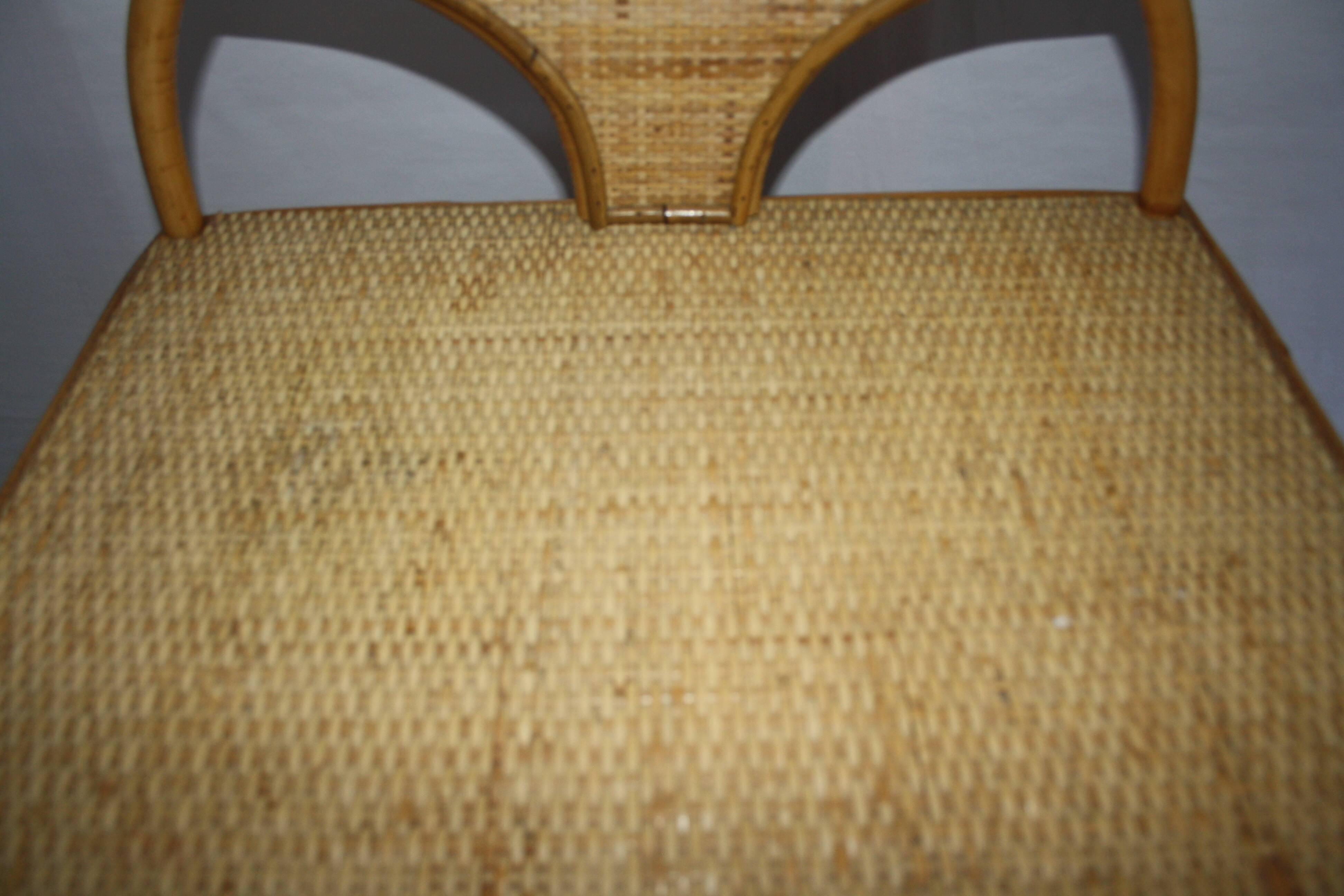 Rattan bedside table with drawer