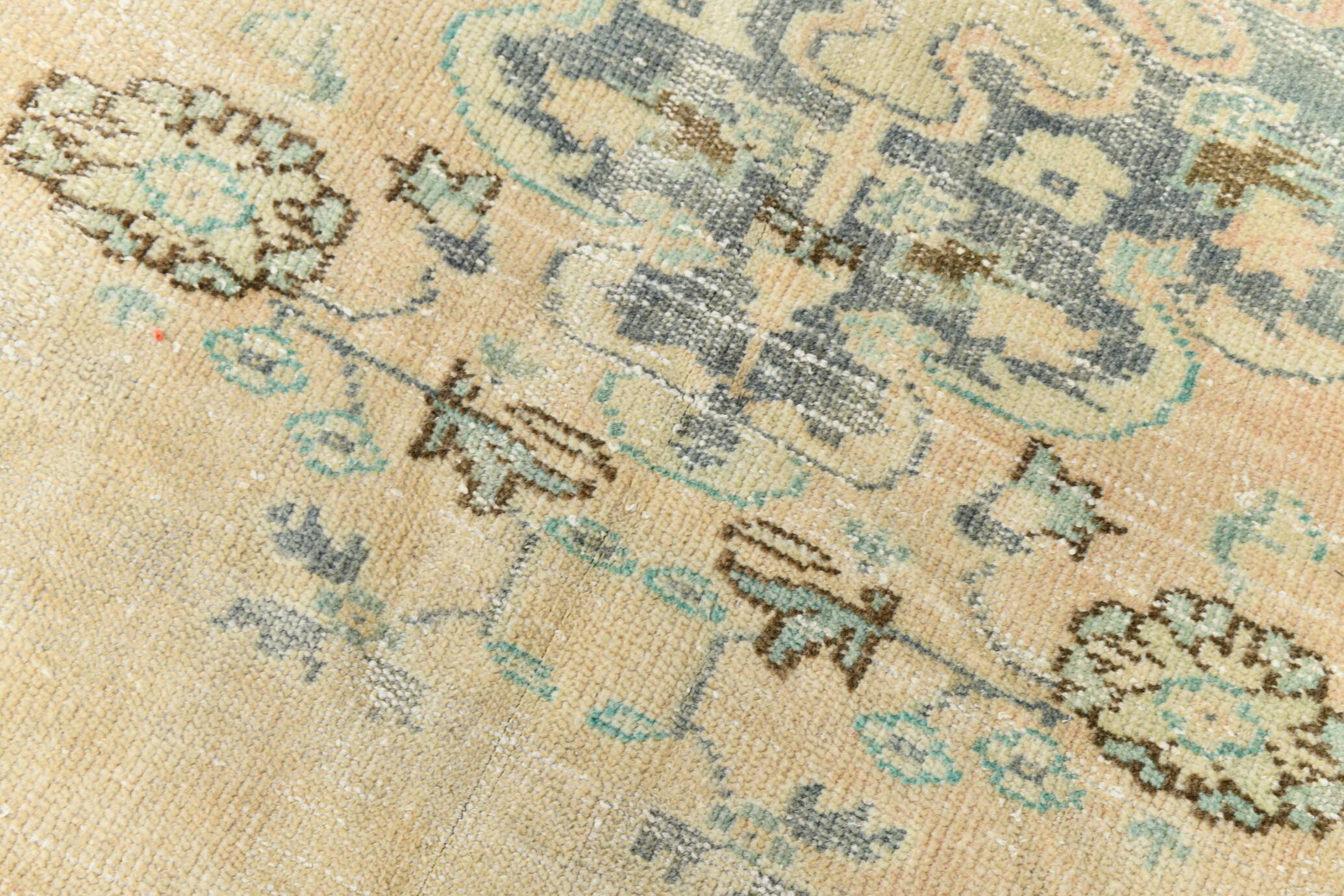 5x7 Peach Teal Green Distressed Turkish Rug, 158x227Cm SK 23057