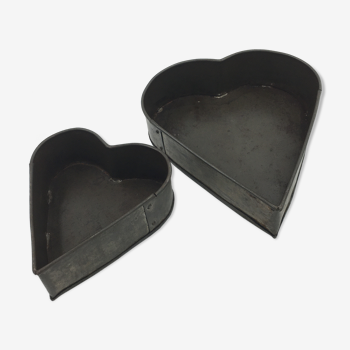 Lot de 2 moules à pâtisserie en forme de coeur