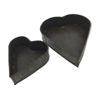 Lot de 2 moules à pâtisserie en forme de coeur