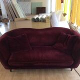 Red velvet sofa