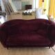 Red velvet sofa