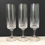 Set of 6 crystal cut champagne flutes