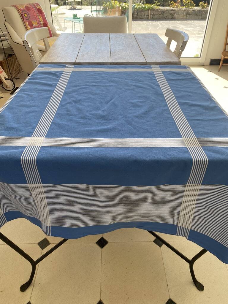 Vintage woven tablecloth - cotton - 147x123 cm