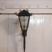 Great Applic Flambeau / Lantern Wrought Iron - Frosted Glass - 1st Half 20th Century