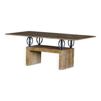 Mid-century rectangular marble coffee table, made in Italy, 1970s.