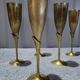 Set of 12 Authentic Antique Vintage Champagne Flutes